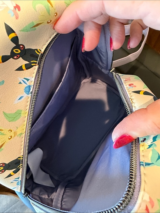 Loungefly Mini Backpack with Multicolor Eeveelutions on Cream-never used main image 2